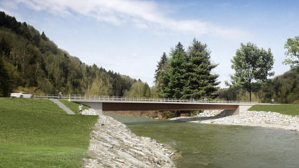 Zentralschweiz Baubeginn der neuen Brücke über die Kleine Emme ist im