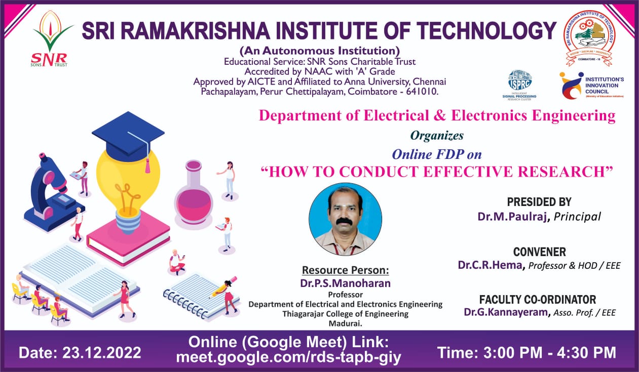 Online FDP on “How to Conduct Effective Research”