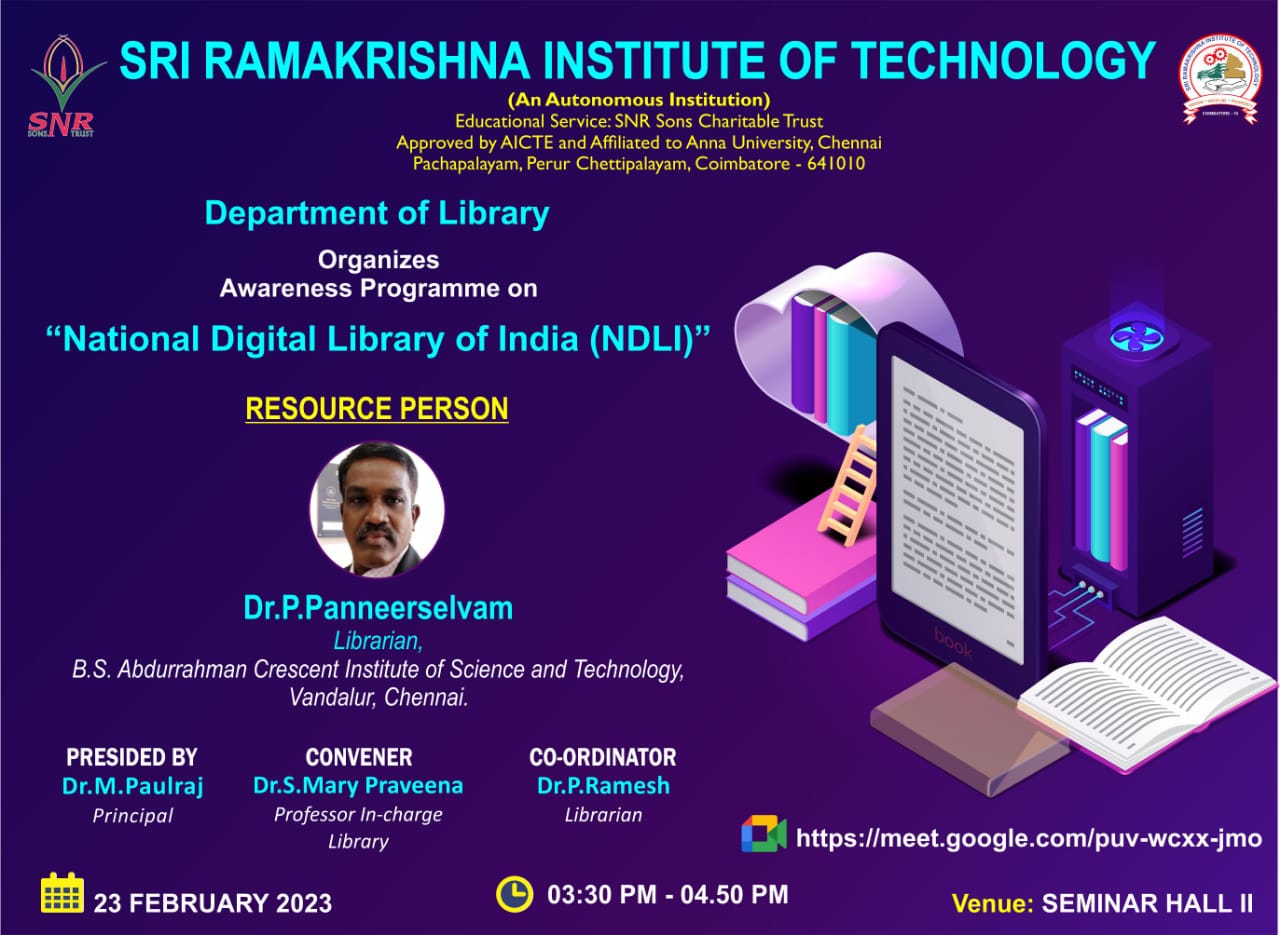 AWARENESS PROGRAMME ON “NATIONAL DIGITAL LIBRARY OF INDIA(NDLI)”