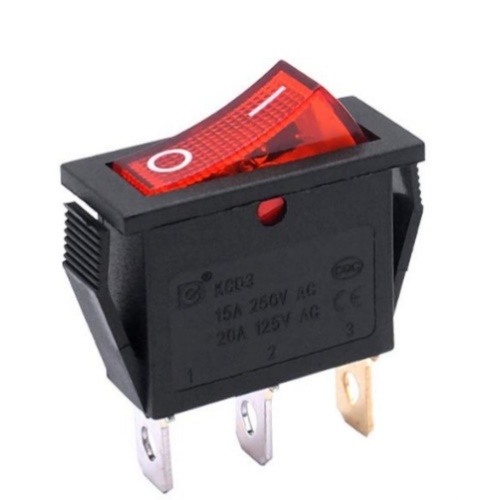SPST ONOFF 3Pin Rocker Switch With Light KCD3 SRK ELECTRONICS
