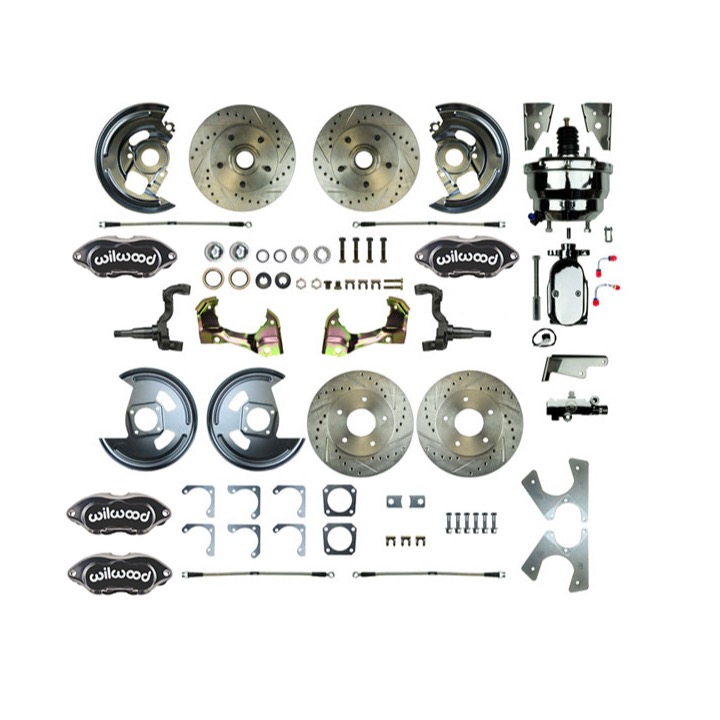 19681969 Camaro 4 Wheel Disc Brake Kit, 8 Inch Chrome Booster, Black
