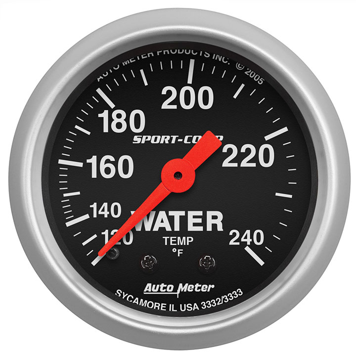 AutoMeter 21/16in. Water Temperature Gauge, 120240F, 12 ft. Capillary