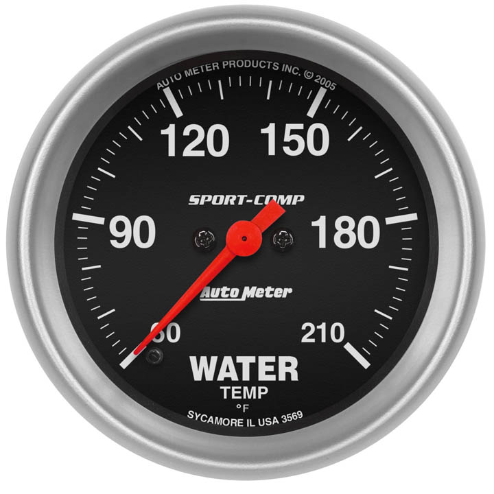 AutoMeter 25/8in. Water Temperature Gauge, 60210F,