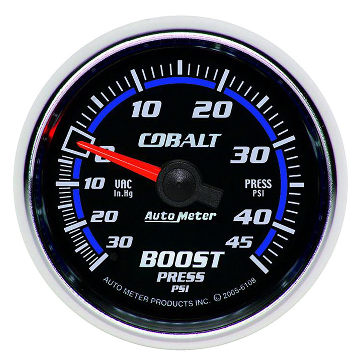 AutoMeter 21/16in. Boost/Vacuum Gauge, 30 In Hg/45 PSI