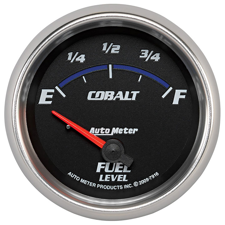 AutoMeter 25/8in. Fuel Level Gauge, 24033 Ohm, SSE, Cobalt