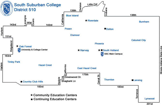 South Suburban College Directions District_510_Map | South Suburban College