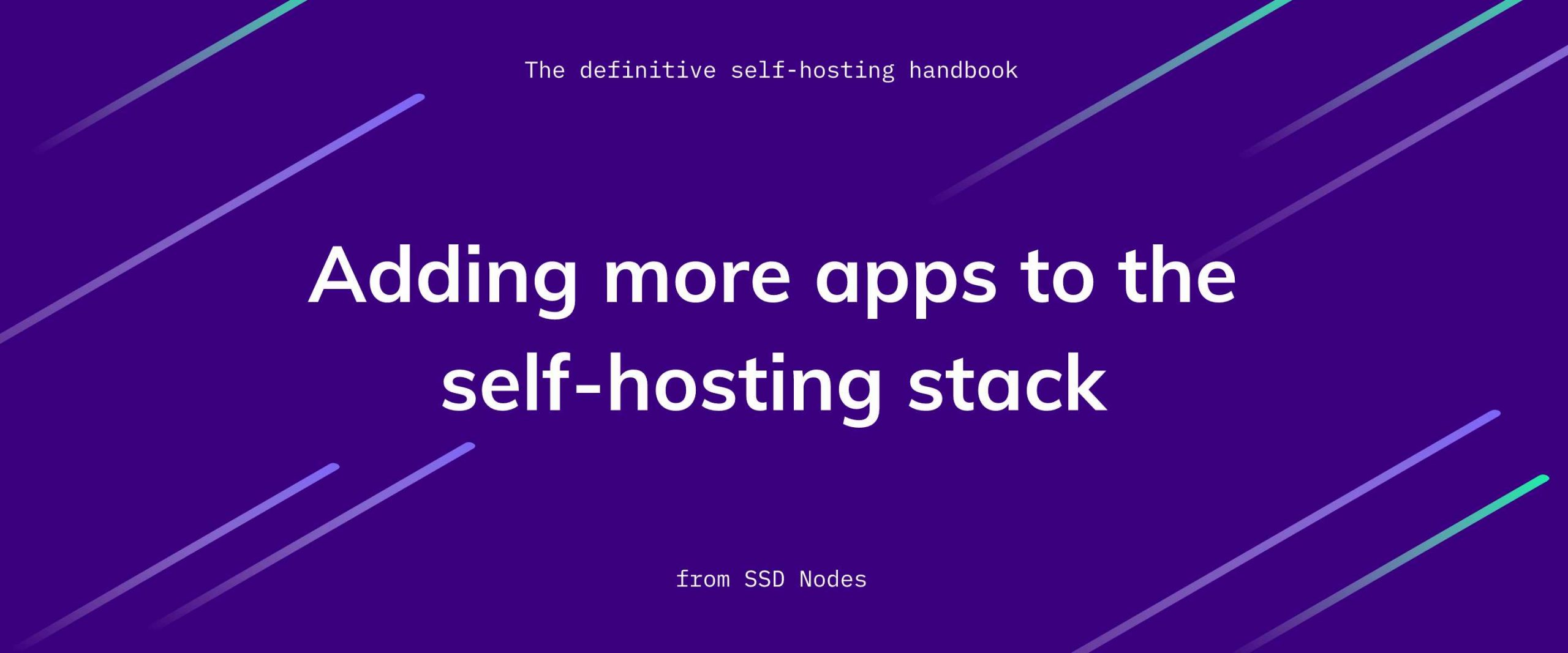 Using to selfhost anything SSD Nodes