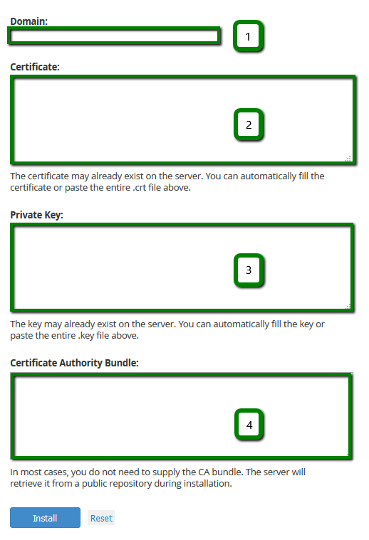 How to install an SSL certificate in WHM HelpDesk