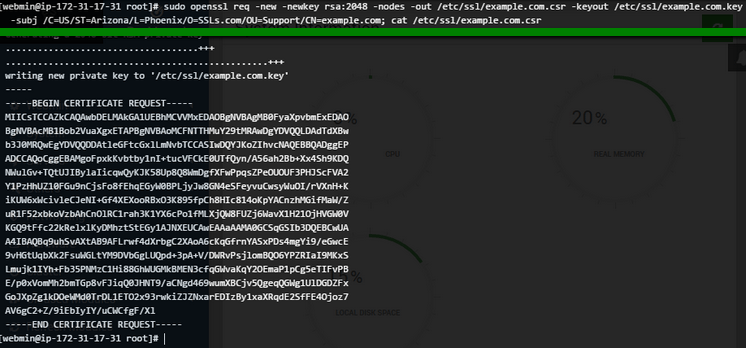 How to generate a CSR code in Webmin – HelpDesk | SSLs.com