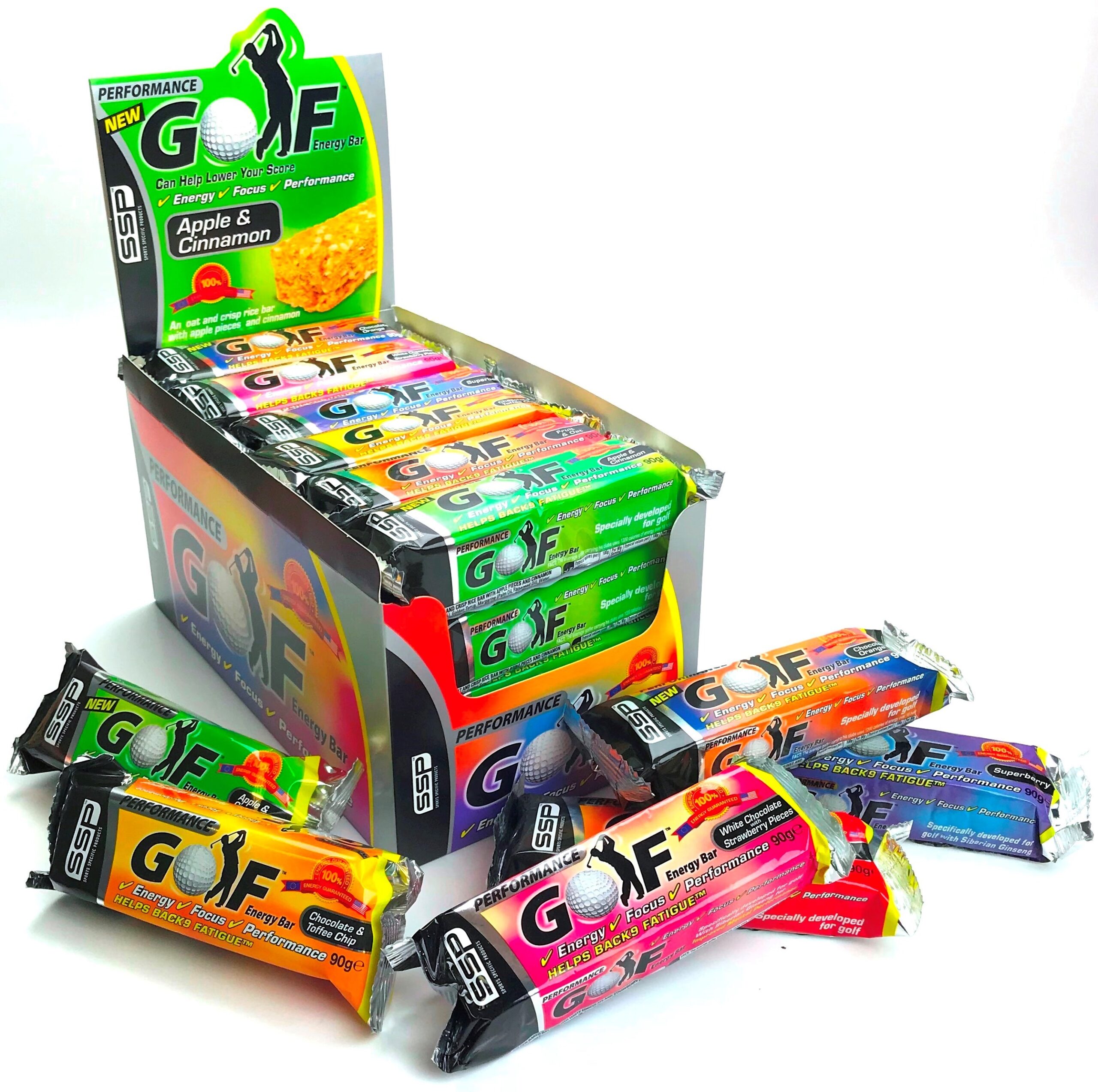 Mixed Box 6 Flavours Golf Performance Bars SSP Golf