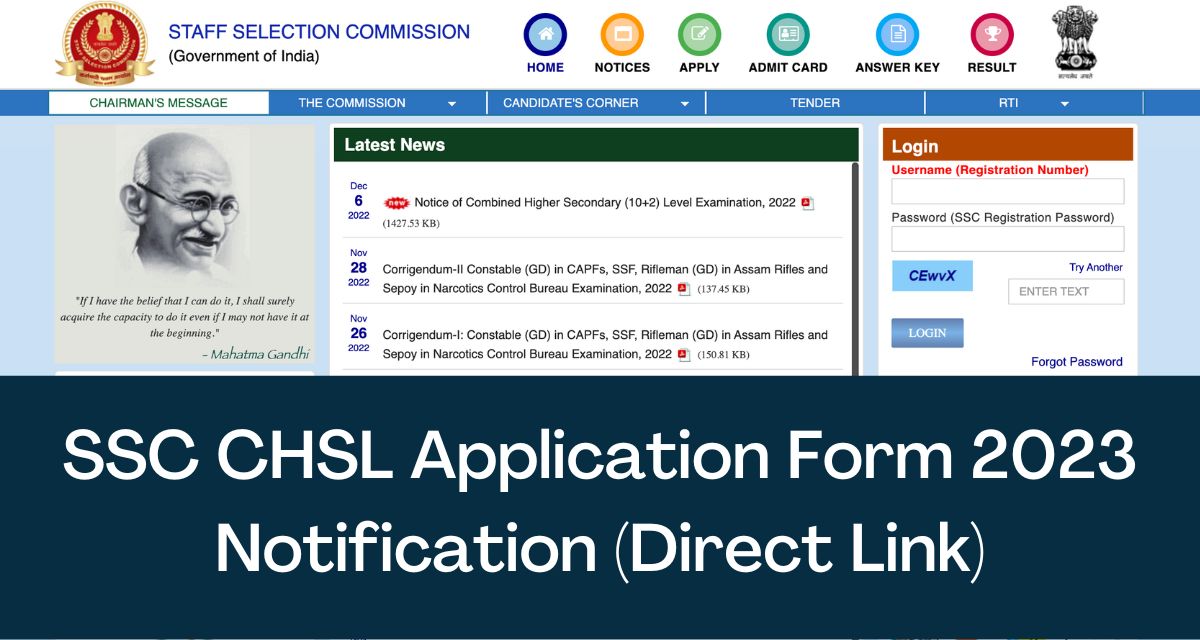 SSC CHSL Application Form 2024 Direct Link 10+2 Notification, Apply