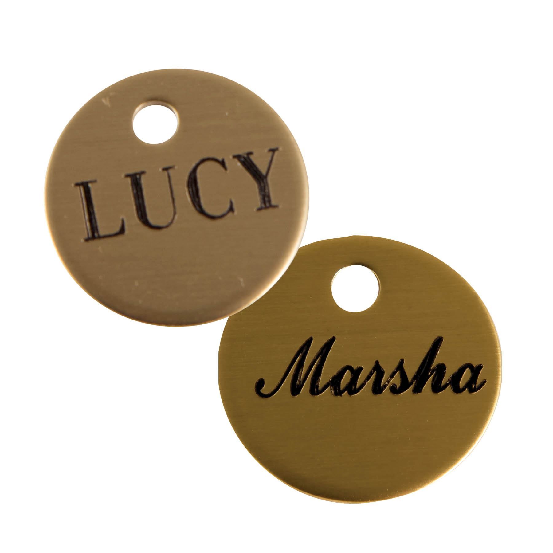 Brass Bridle & Halter Name Tag 3/4" disc Schneiders Saddlery