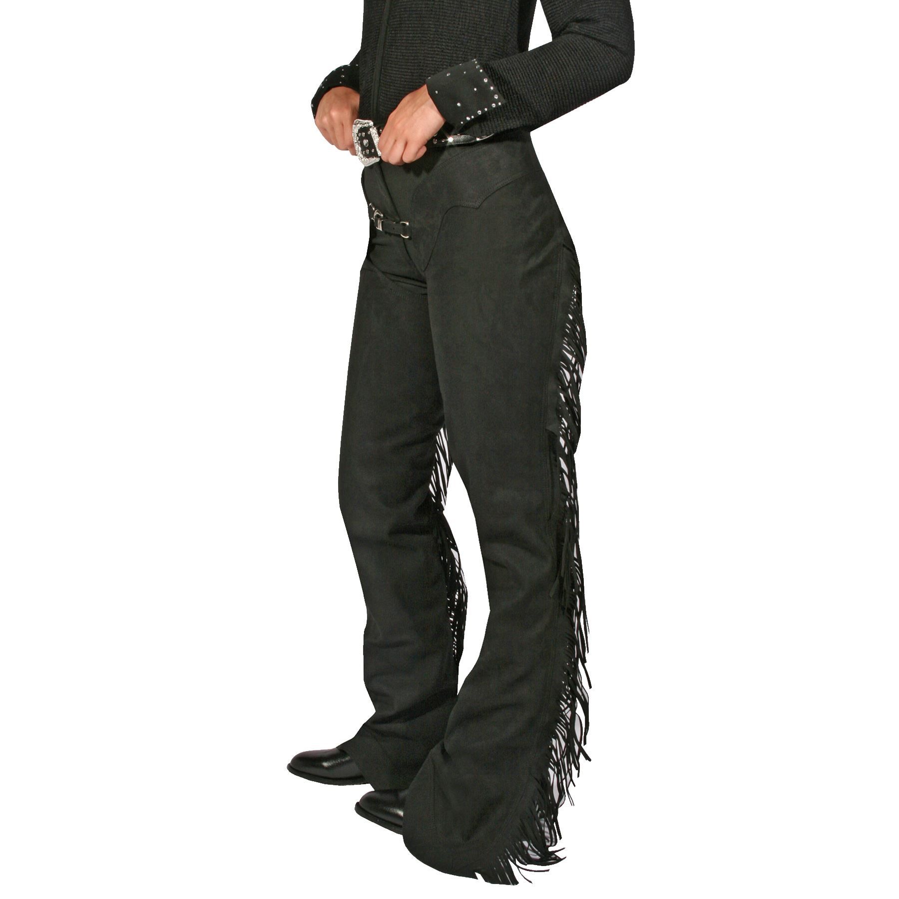 Hobby Horse Ultra Suede Western Pleasure Show Chaps Black Sporting