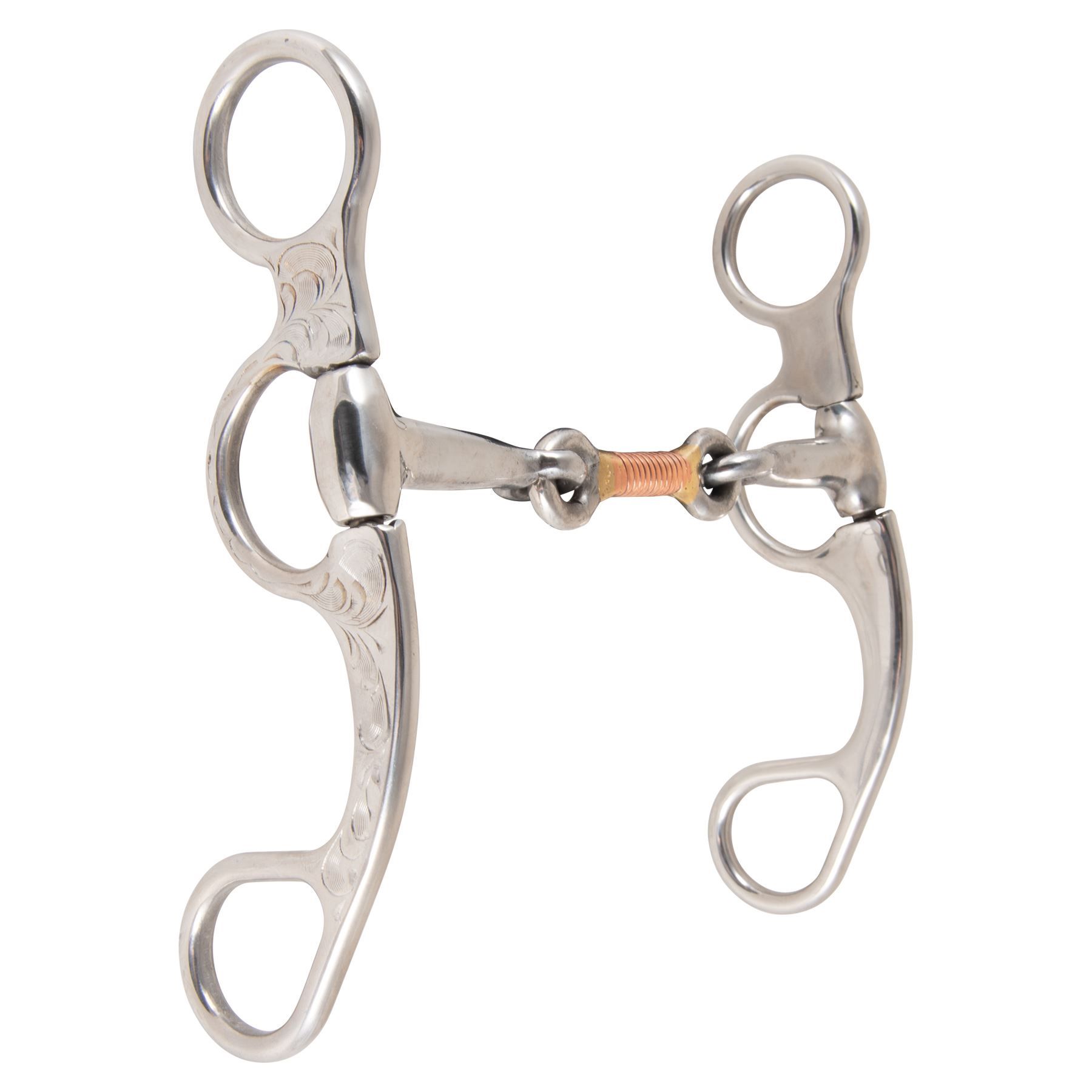 Black Steel Horse Bit Polished Sweet Iron Mouth W/copper Wire Wrapped Dog Bone Equestrian Sports