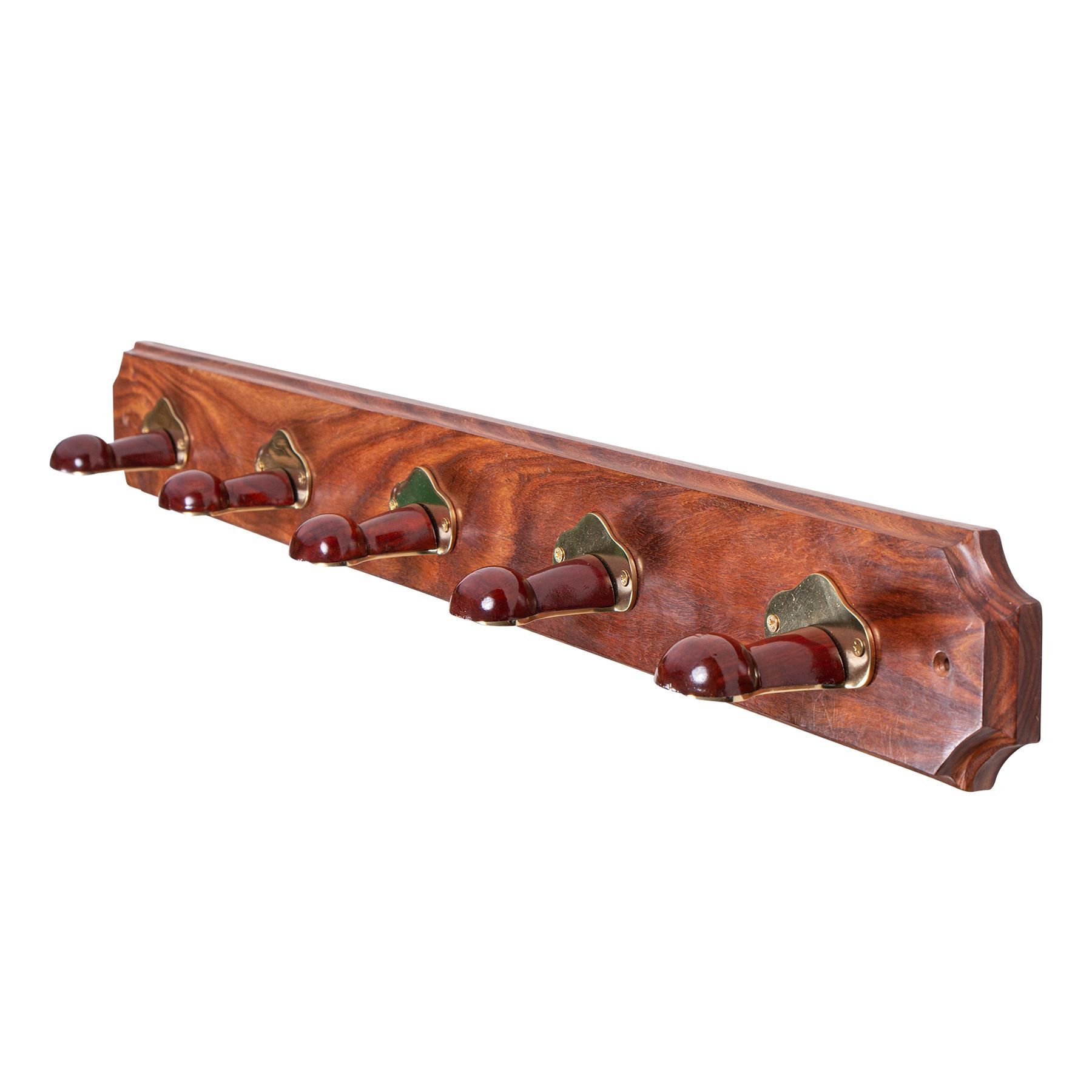 Berlin Brass 5 Hook Brass/Wood Bridle Rack Schneiders Saddlery