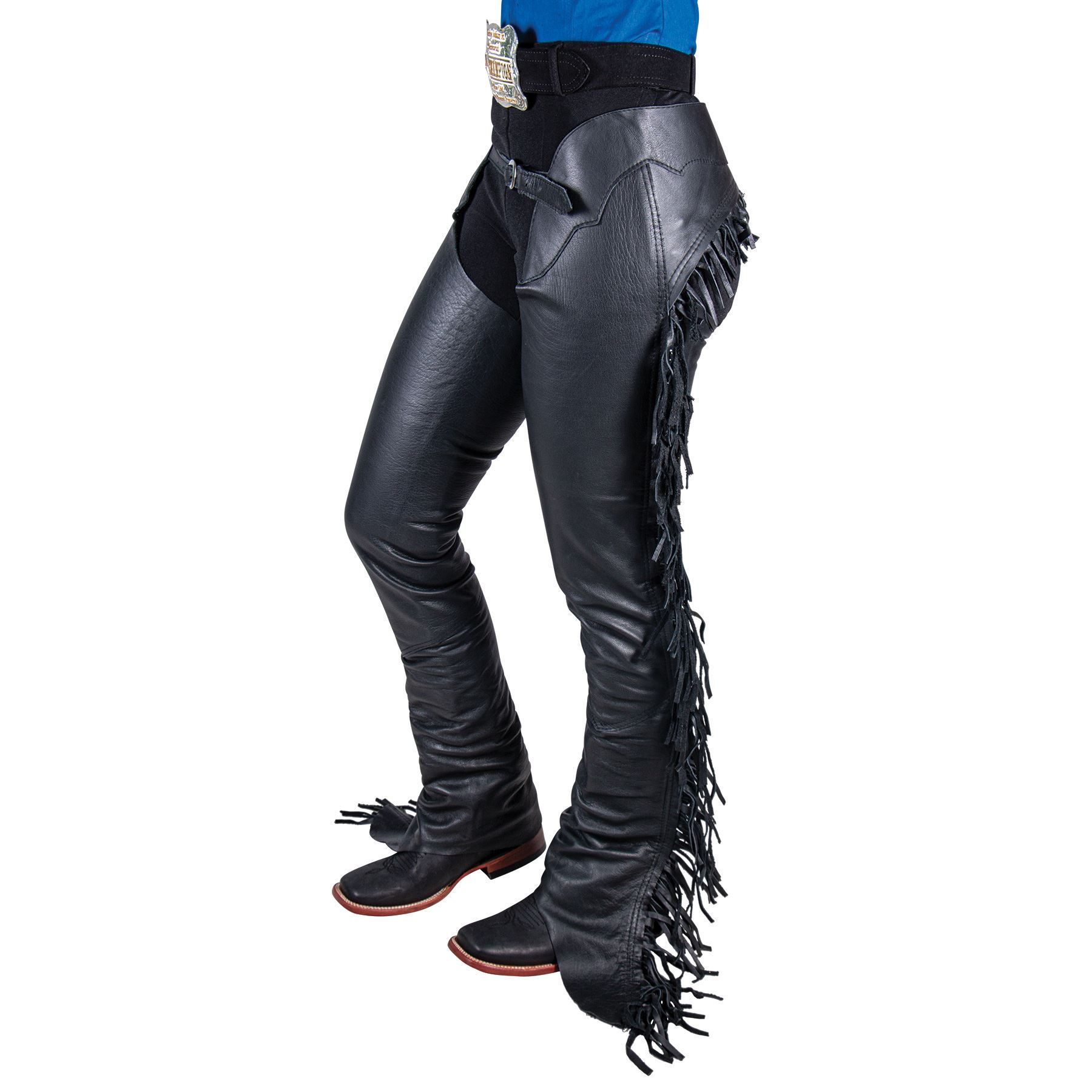 Tough 1 Smooth Leather Show Chaps with Fringe Schneiders Saddlery