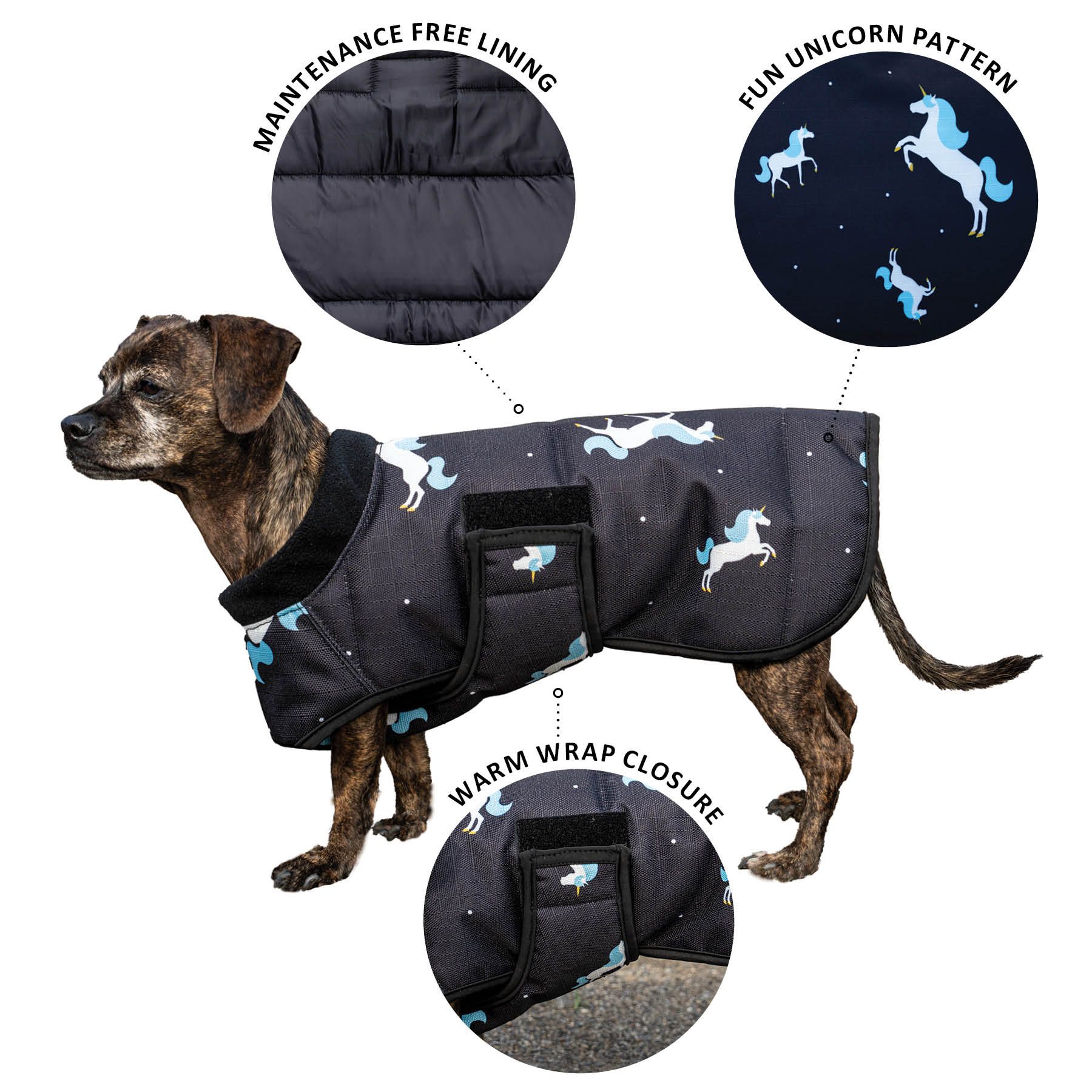 DuraTech® Limited Edition Waterproof Unicorn Dog Coat Schneiders