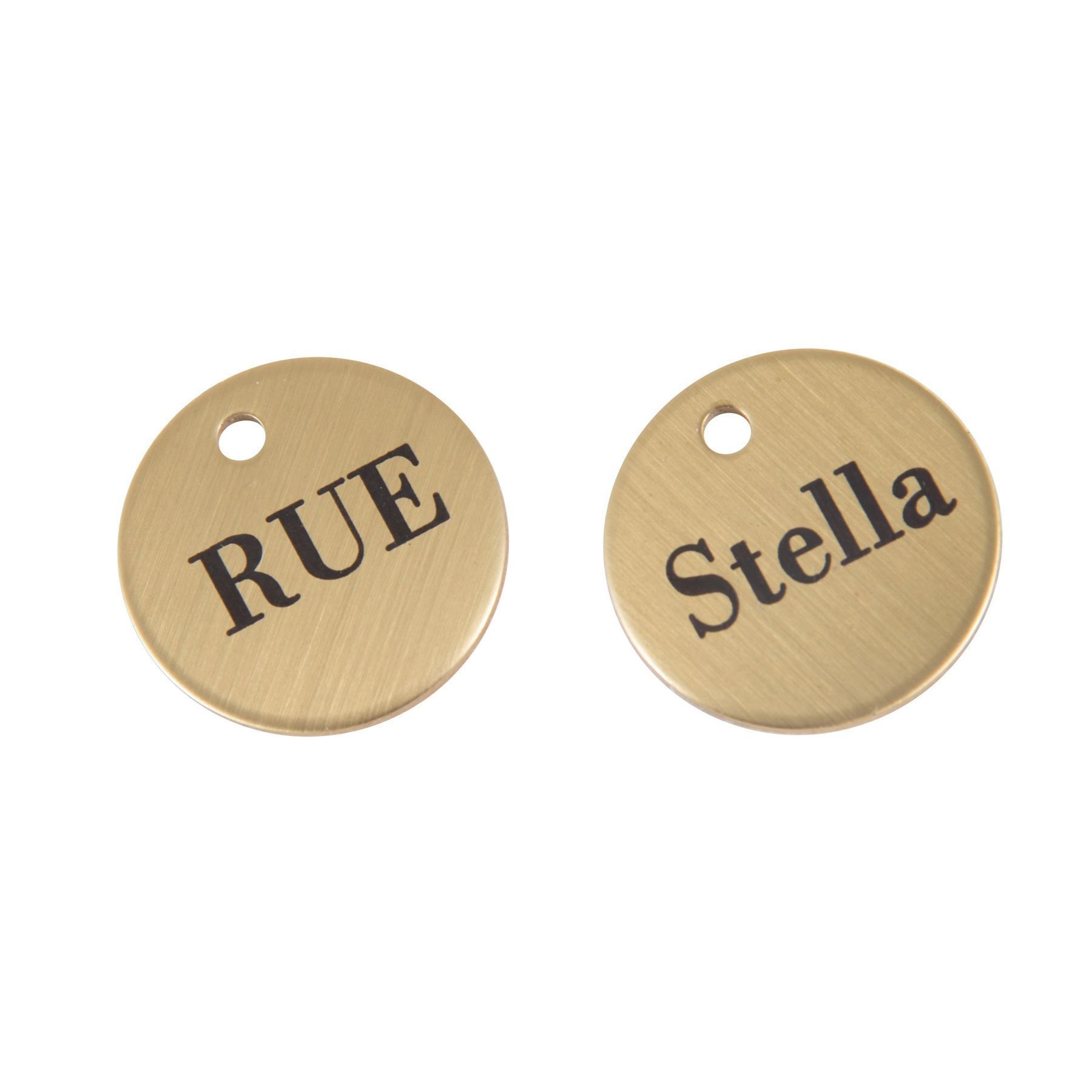 Brass Bridle & Halter Name Tag 1" disc in Name/Stall Plates at