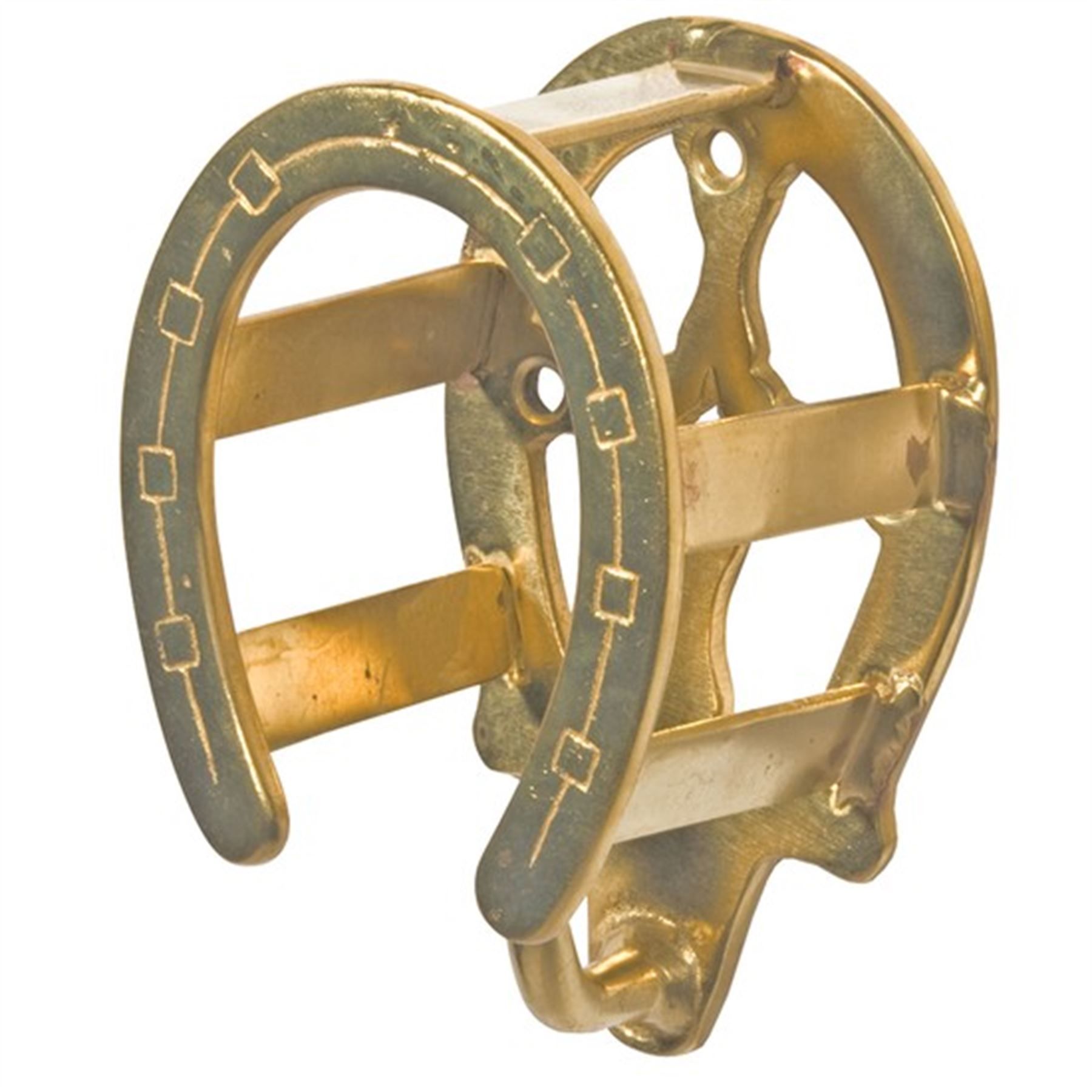 Brass Double Horseshoe Bridle Rack in Tack / Bridle Racks and Hooks at