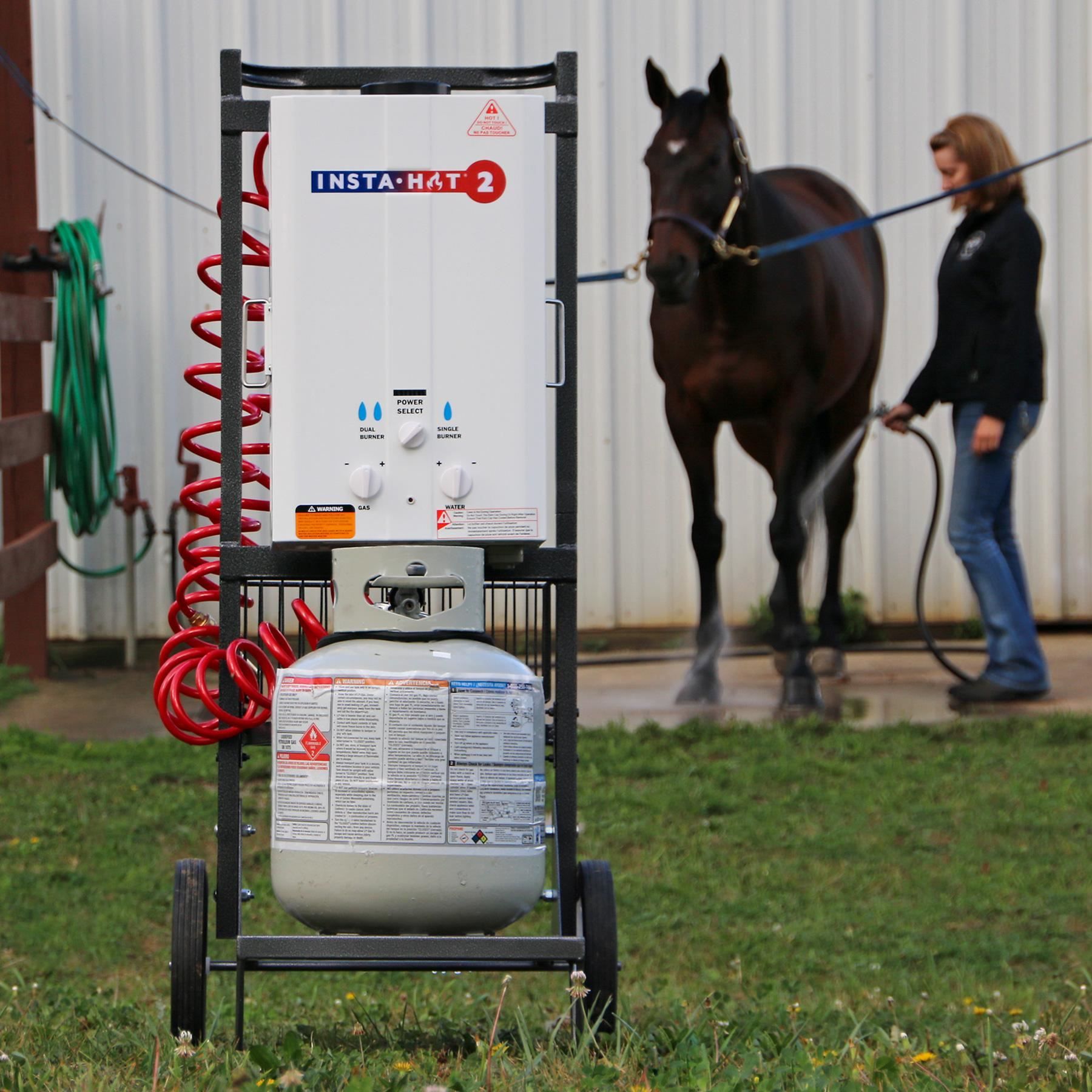InstaHot® 2 Portable Horse Washing System Combo with Cart in Bathing