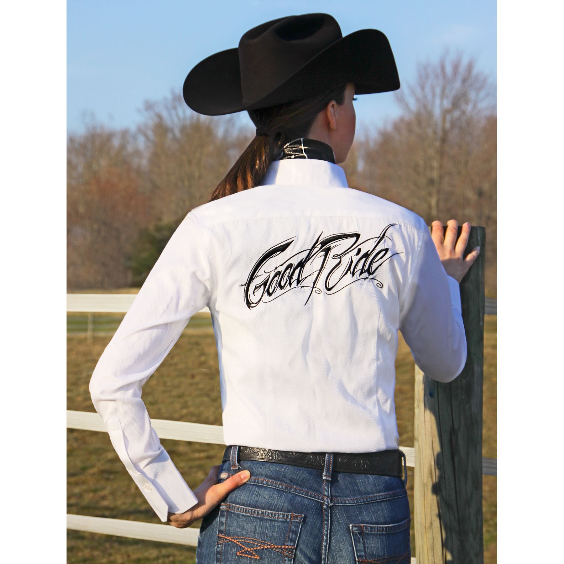 Good Ride™ Ladies White Show Shirt in Ladies Western Clothing at