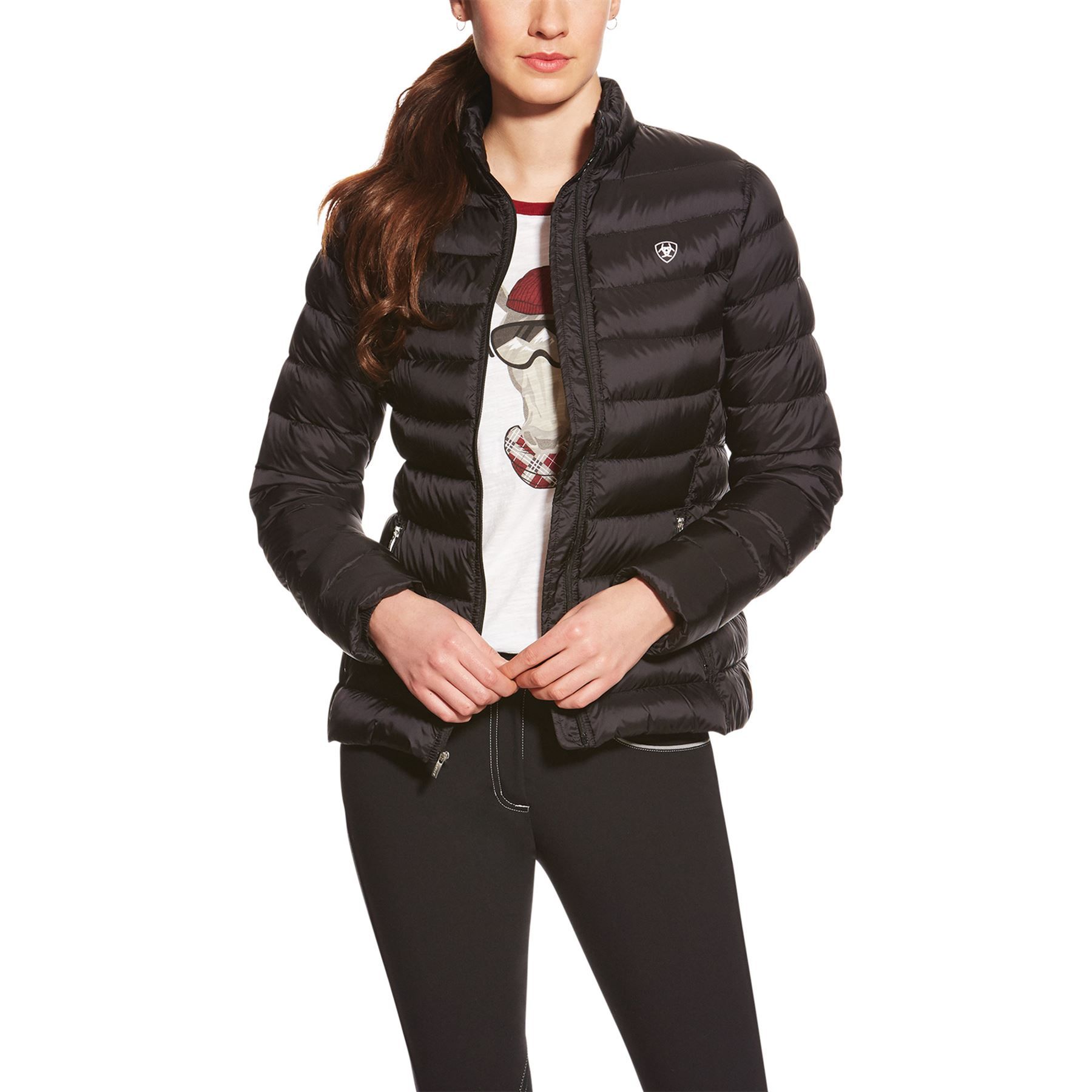 Ariat® Ladies Black Ideal Down Jacket in Apparel/Boots at Schneider
