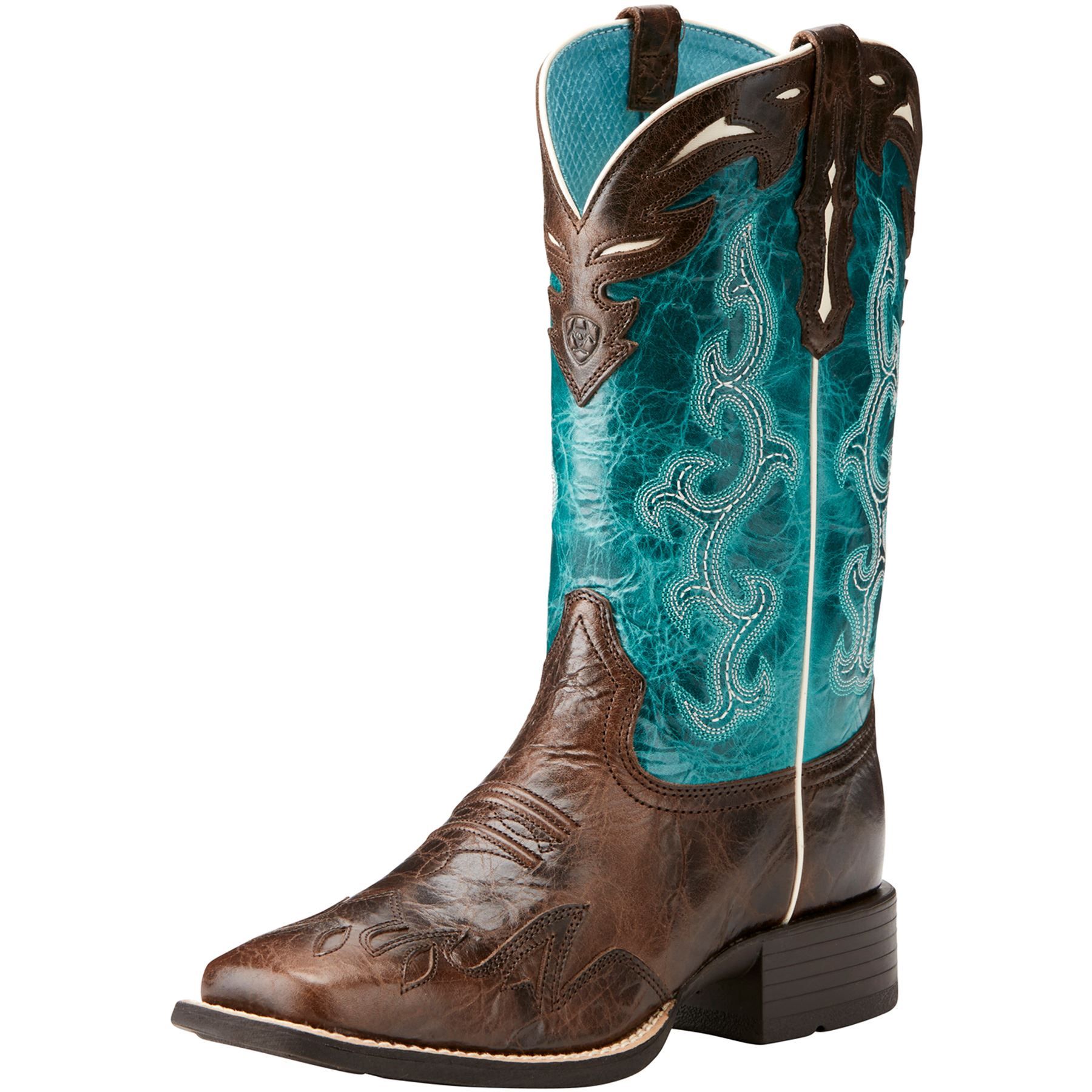Ariat Ladies Chocolate Chip Turquoise Sidekick Western Boots in Western