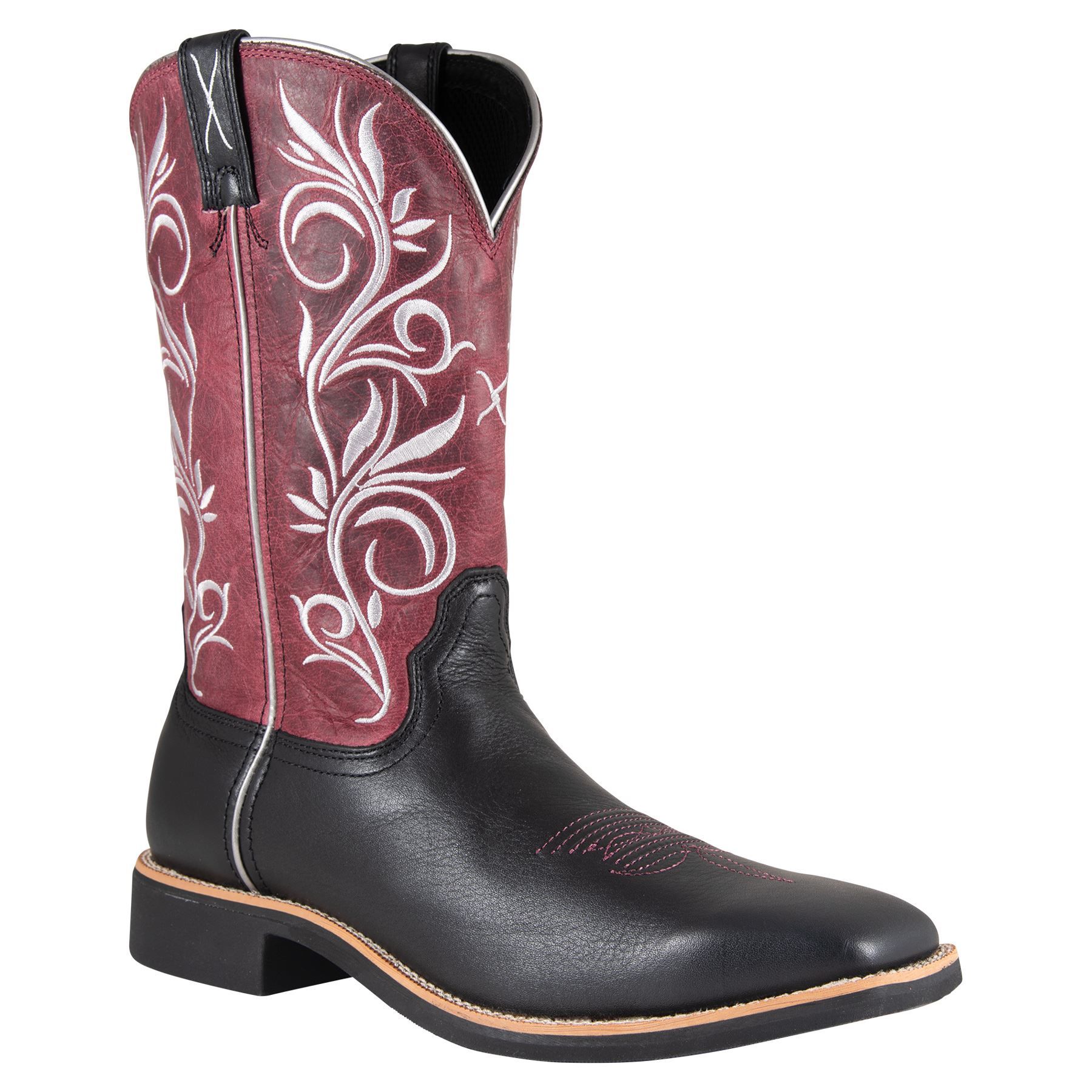 Twisted X Women’s Top Hand Black/Maroon Western Boots in Western Arena