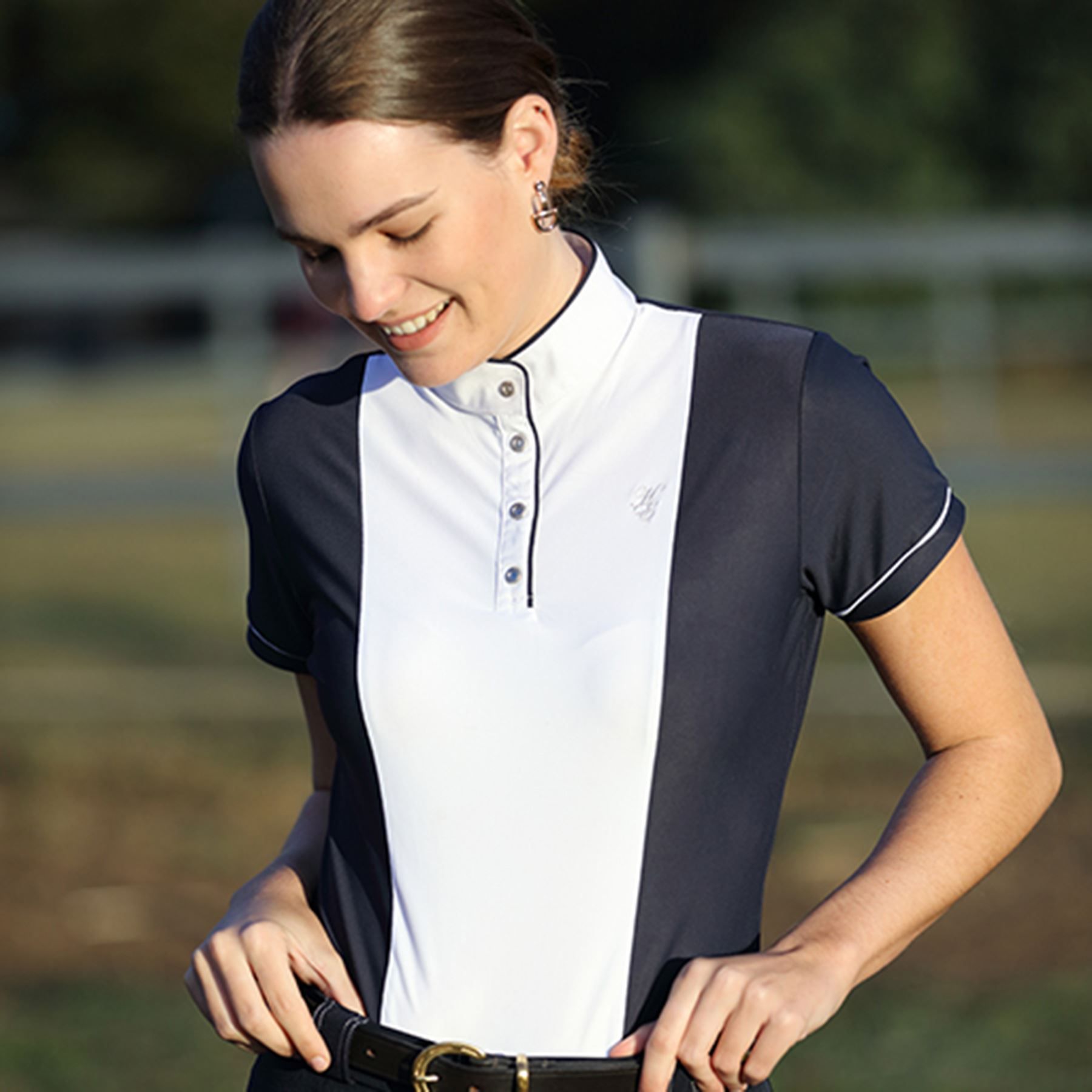 Huntington Equestrian Hillary Kwik Dry Short Sleeve Show Shirt in