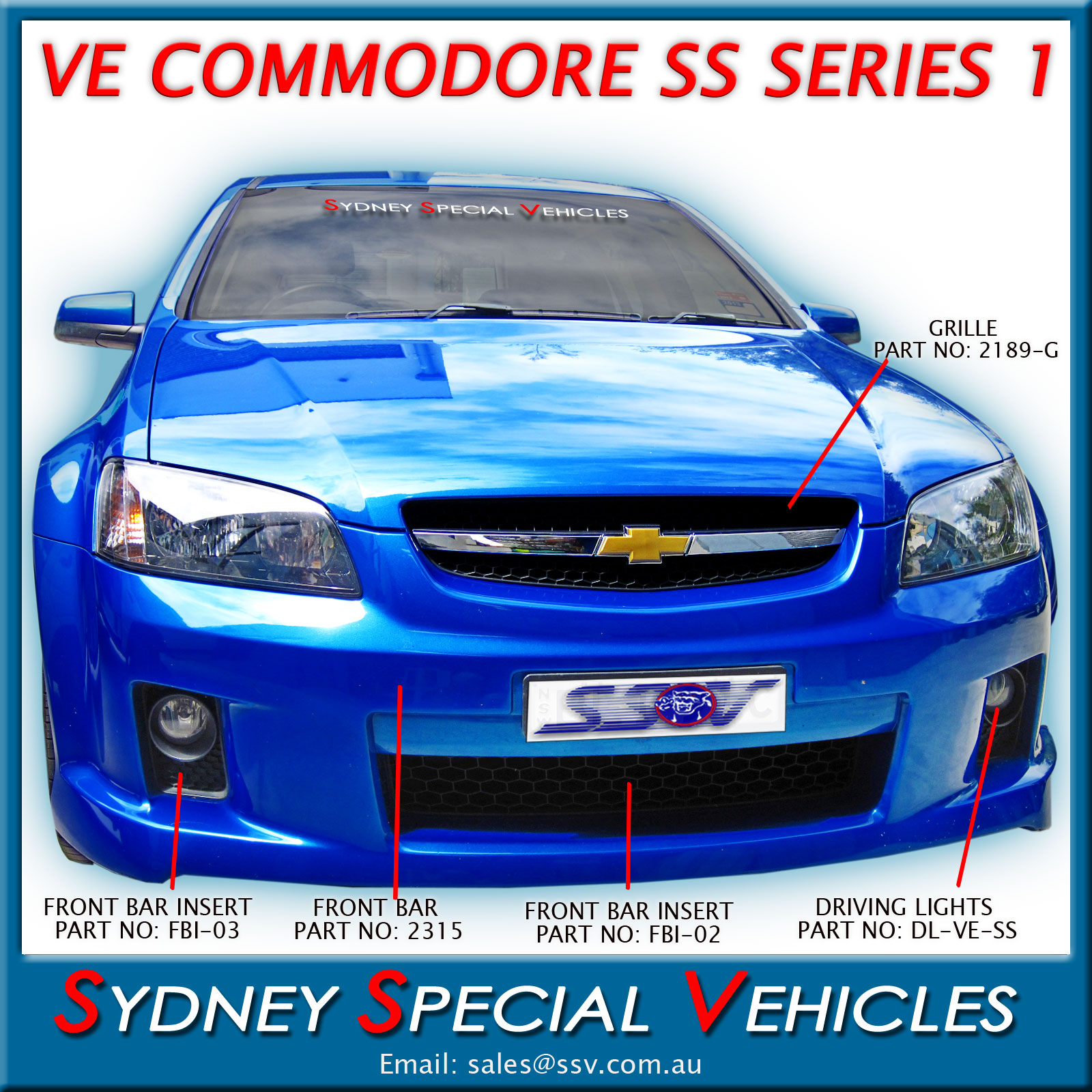FRONT BUMPER BAR FOR VE COMMODORE SERIES 1 SS SV6 SSV