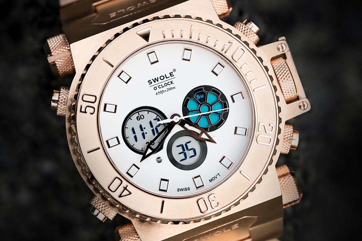 Swole O'Clock introduces black and rich gold VIP watches Stack3d