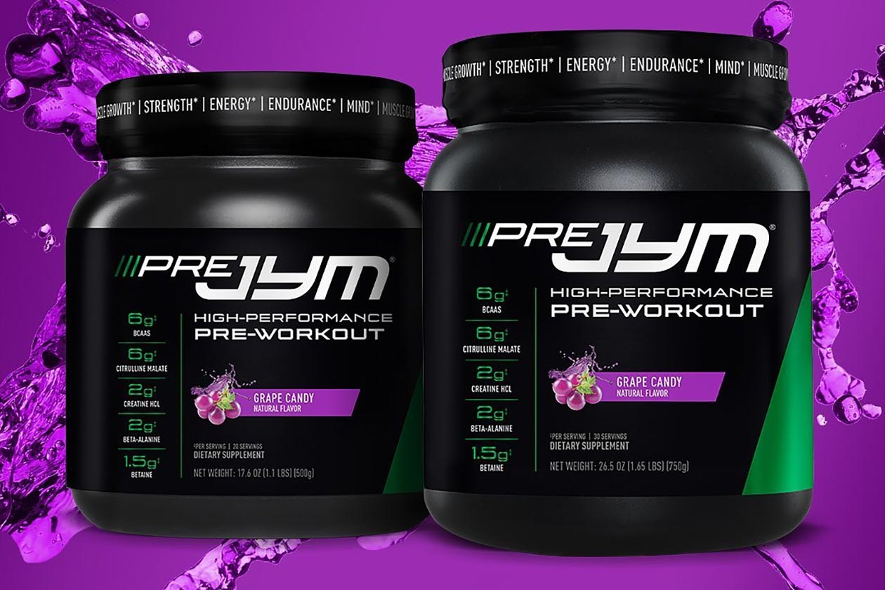 Pre Jym menu expands at with a Grape Pre Jym menu expands at with a Grape