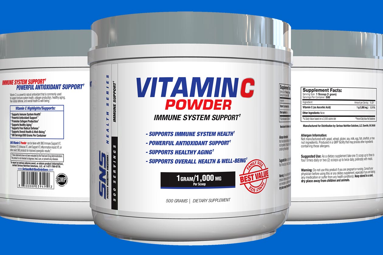 SNS puts half a kilogram of unflavored vitamin C into a tub for 22.39