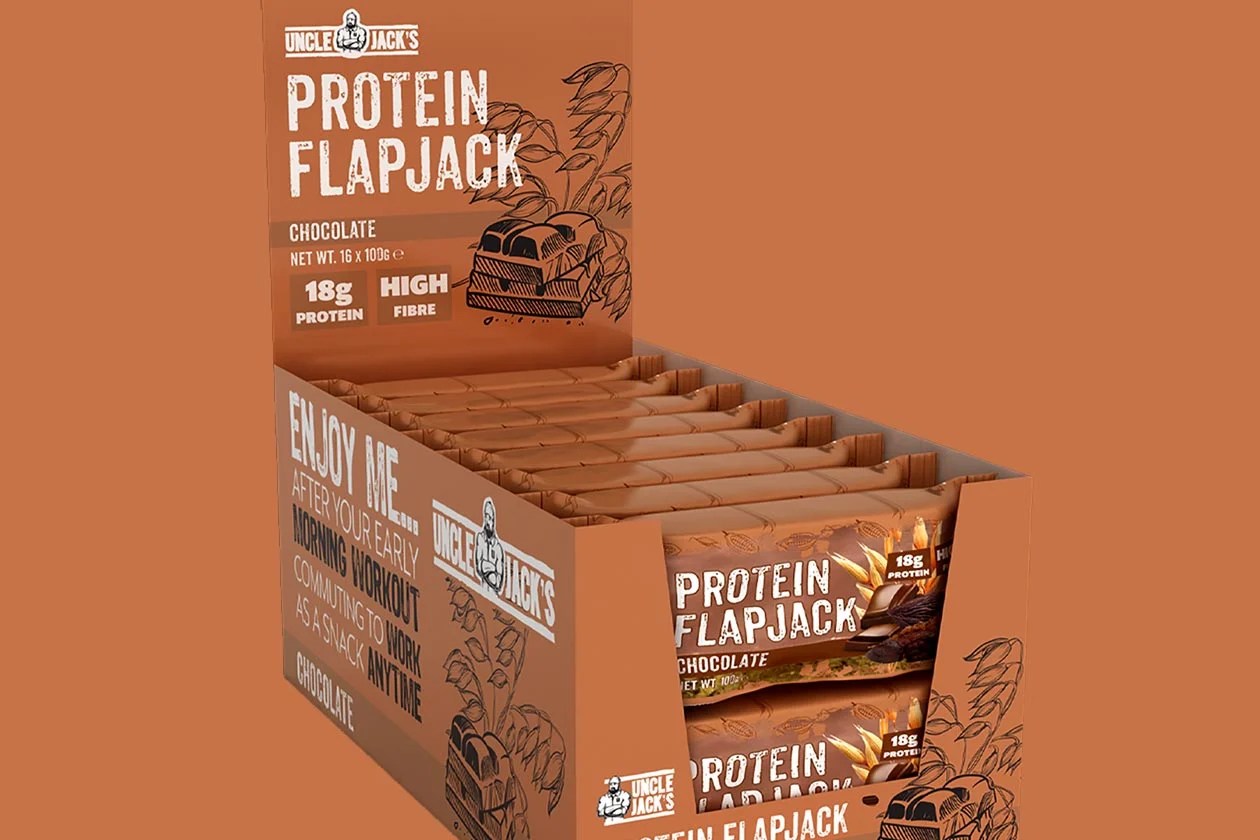 Uncle Jack's large 100g Protein Flapjack is high in protein and calories