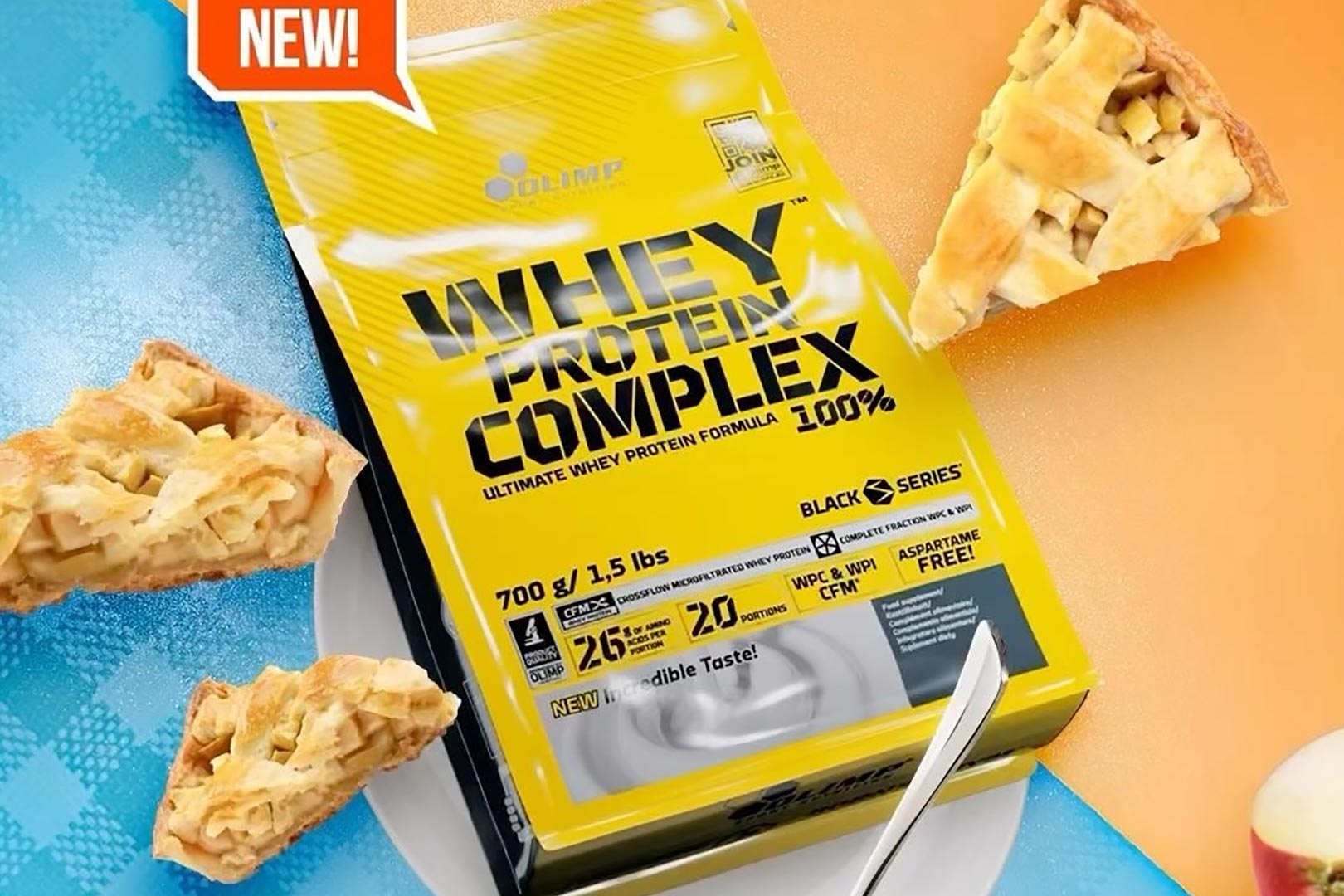 Olimp's Apple Pie flavor for Whey Protein Complex