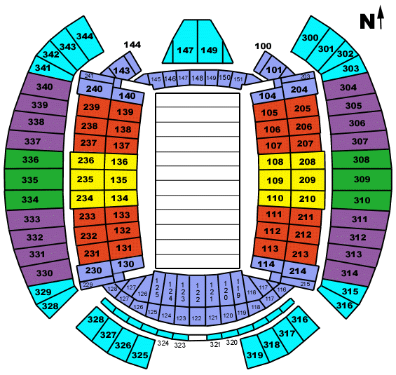 NFL Stadium Seating Charts, Stadiums of Pro Football