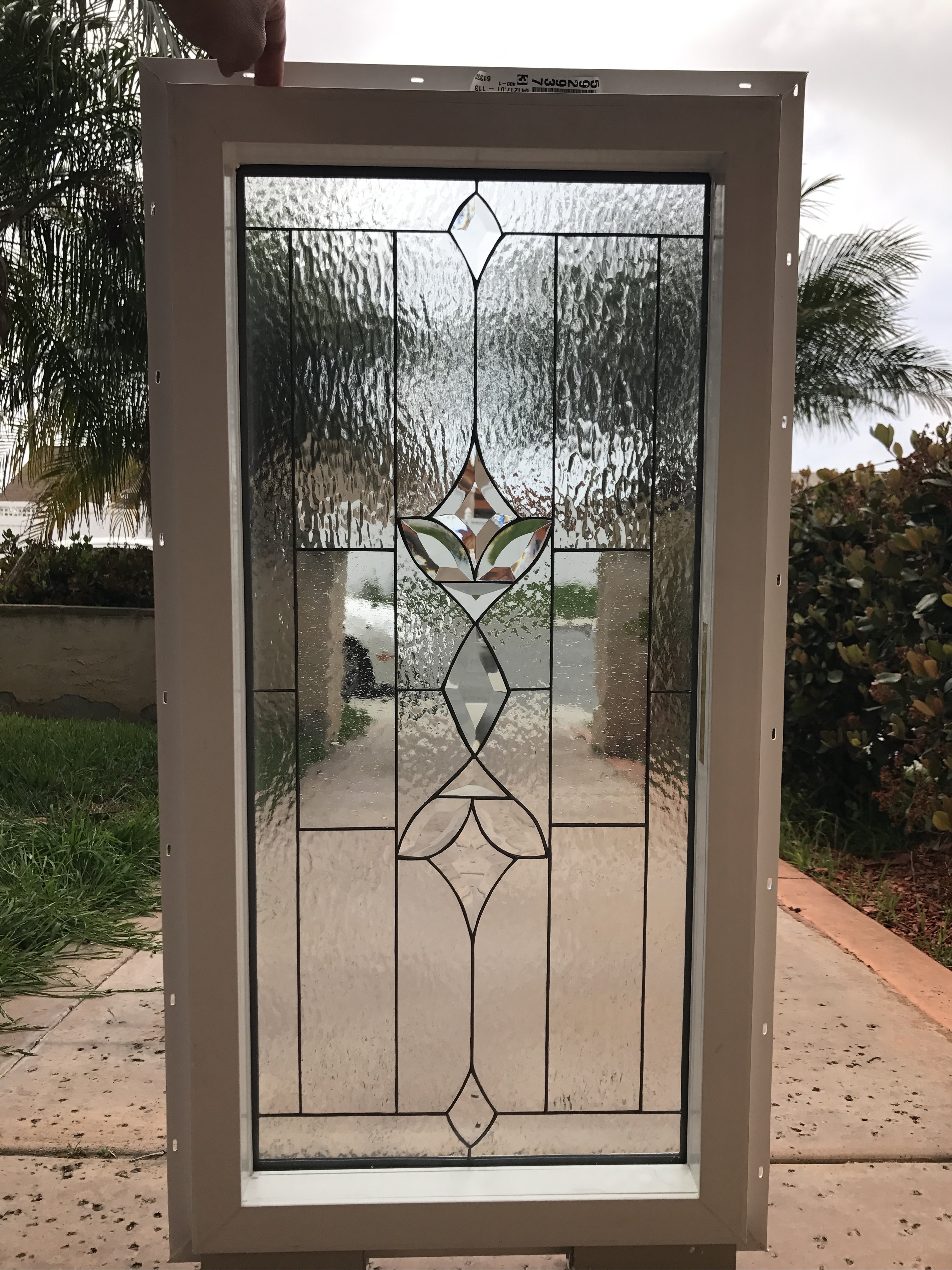 Vinyl Framed and Insulated!! The "Modesto” Leaded Stained Glass