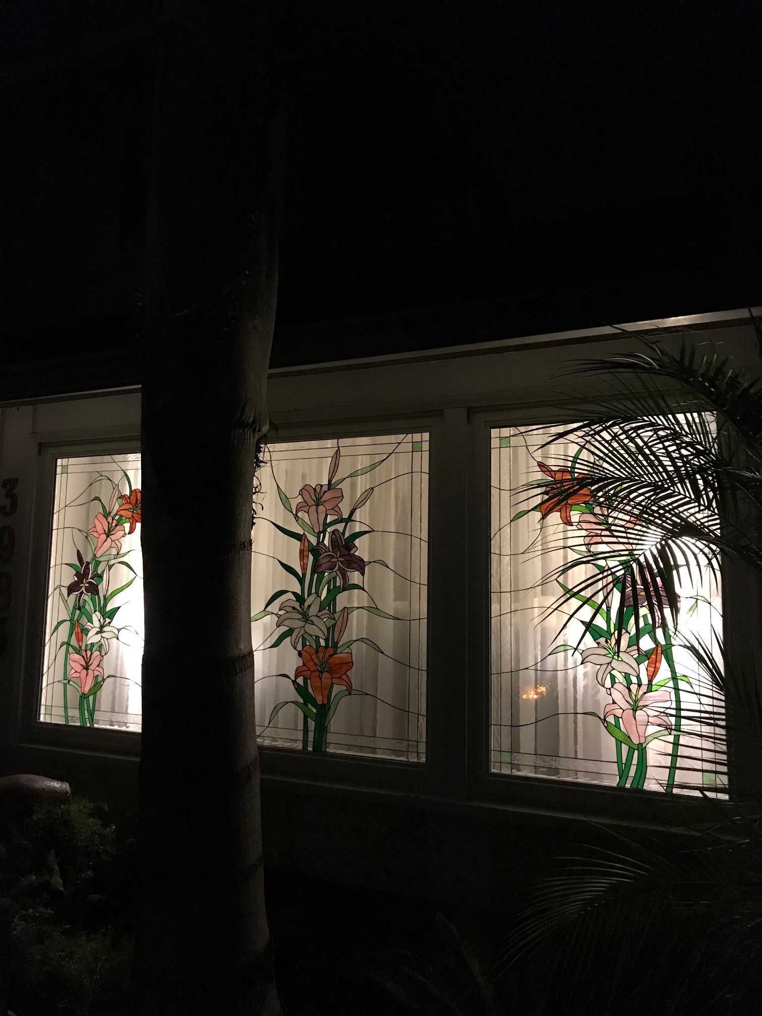 Three Large Lovely Stargazer Lily Windows Installed in Glendale, CA