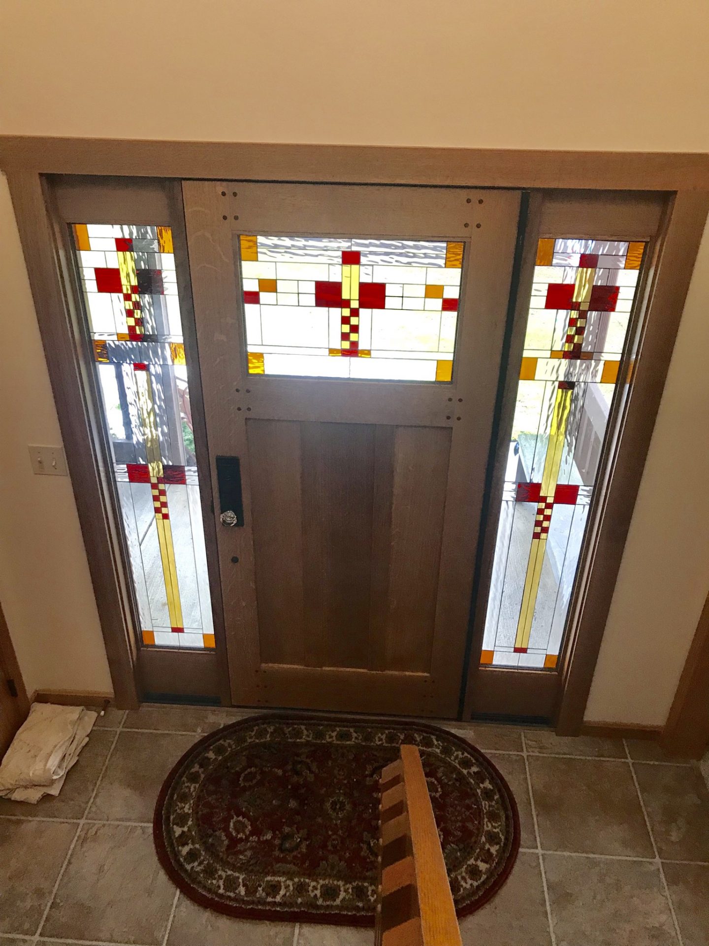 Classic Craftsman / Mission Stained Glass Door And Sidelites