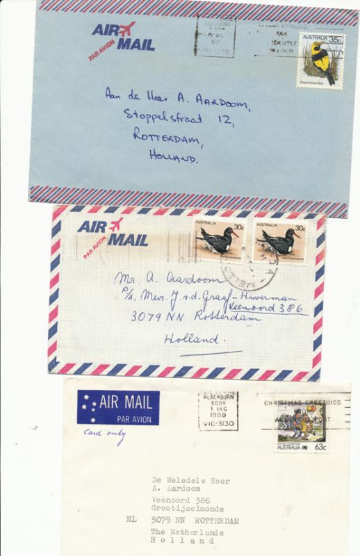 6 air mail letters Australia to the Netherlands 5 EUR Postage Stamp Chat Board & Stamp Forum