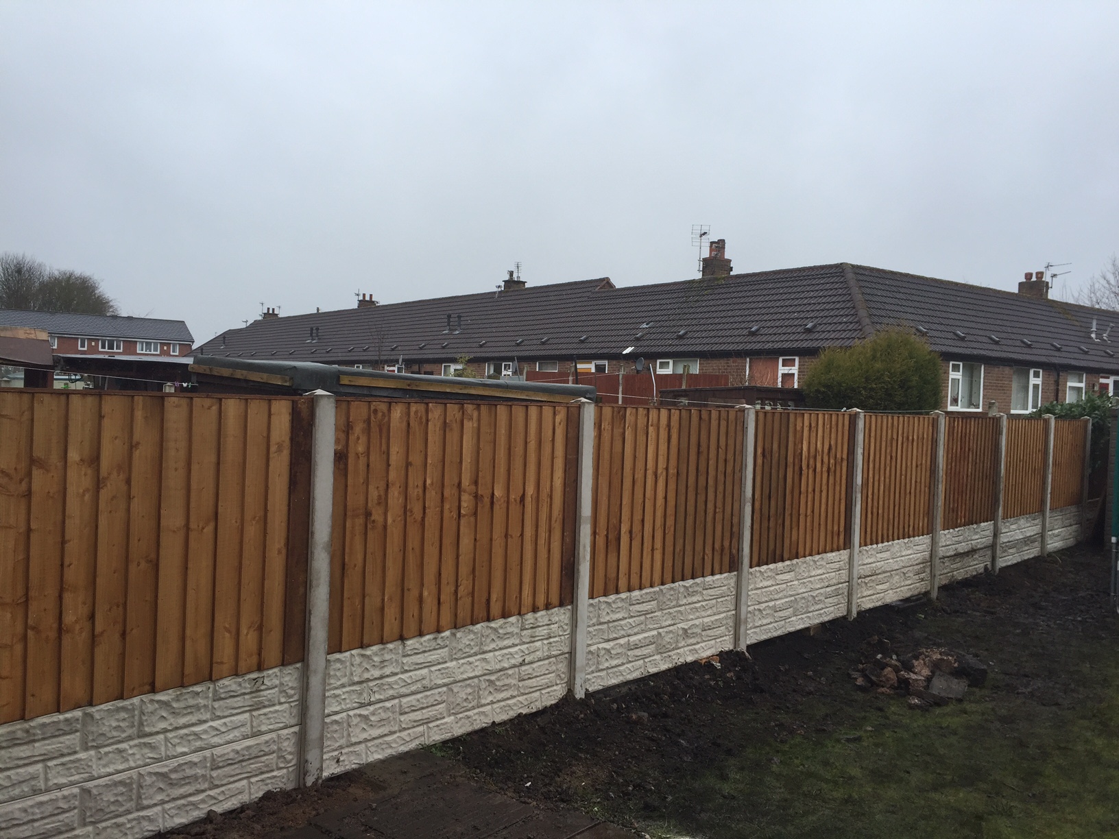 Rockfaced Concrete Base Panel Stan Dawes Fencing