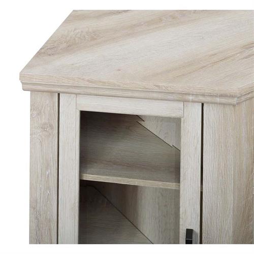 Walker Edison Corner Fireplace TV Stand (White Oak) W48FPCRWO