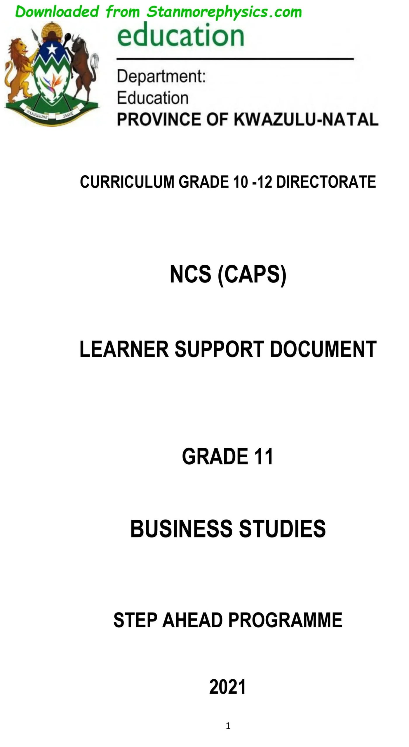 Business studies exam papers and study notes for class 11