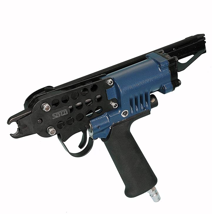 Salco SC76016 pneumatic hog ring gun. Uses 1/2" C ring 16 Ga. Similar