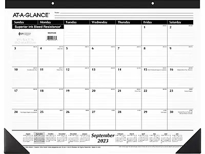 At A Glance Calendar 2024 Staples 20232024 ATAGLANCE 21.75" x 17" Academic Monthly Desk Pad Calendar