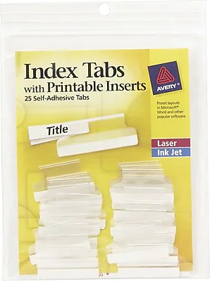 Avery® Index Tabs with Printable Inserts | Staples®
