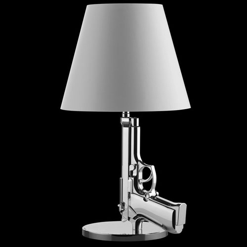 Flos Gun Lamp Bedside Light Chrome by Philippe Starck Stardust