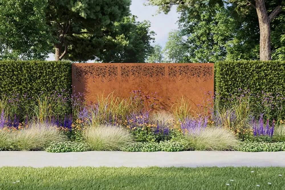 Burst Corten Steel Garden Screen Stark and Greensmith
