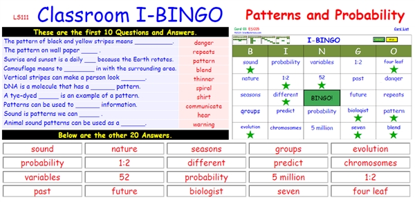 Interactive IBINGO* &quot;Patterns and Probability&quot; LS111
