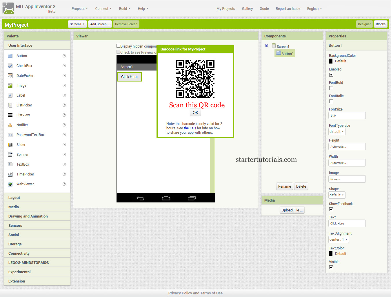 MIT App Inventor Interface